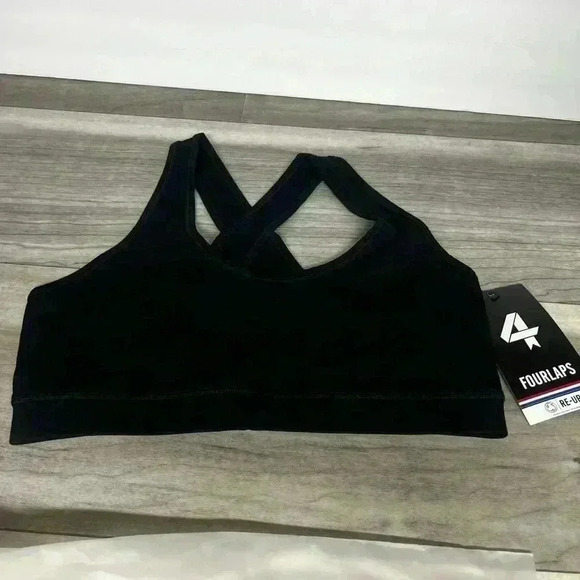 Fourlaps Infinity Sports Bra activewear workout bra Black size small - Picture 1 of 4